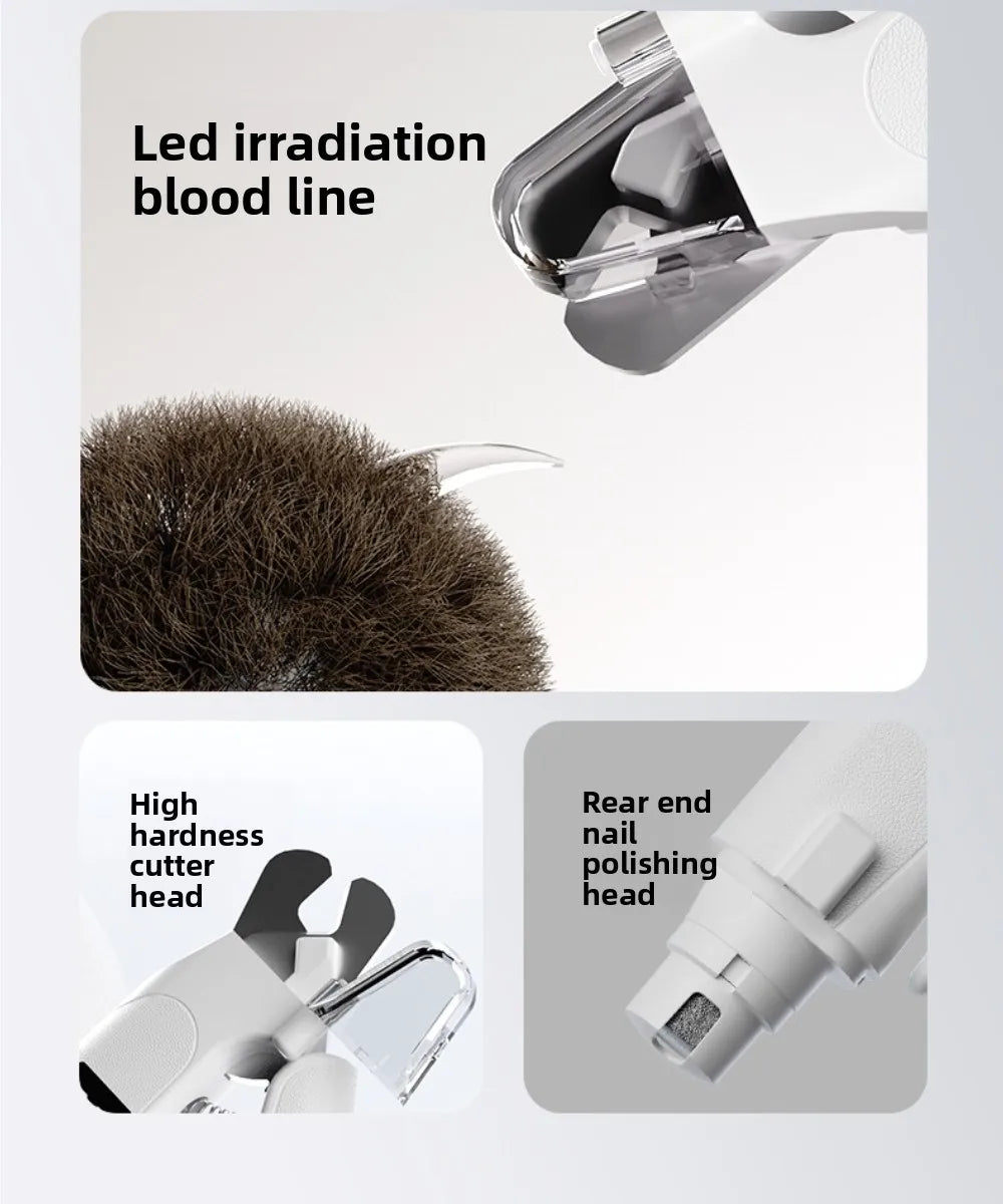 2-in-1 Pet Nail Clipper and Grinder with LED Light