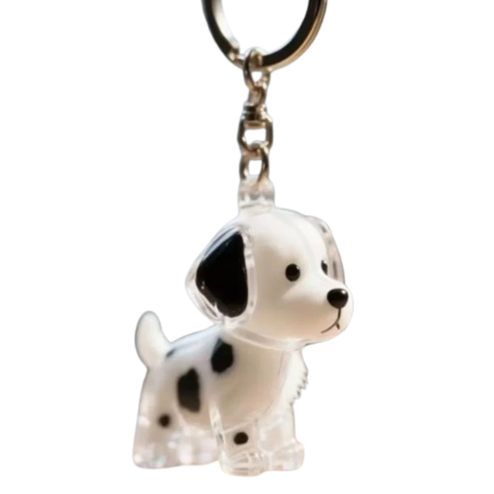 Cartoon Dog Transparent Acrylic Keychain