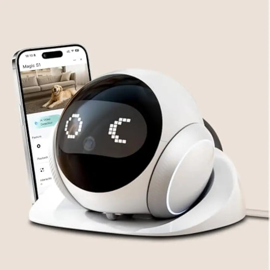 Smart Pet Robot Camera with 360° Movement and Two-Way Audio