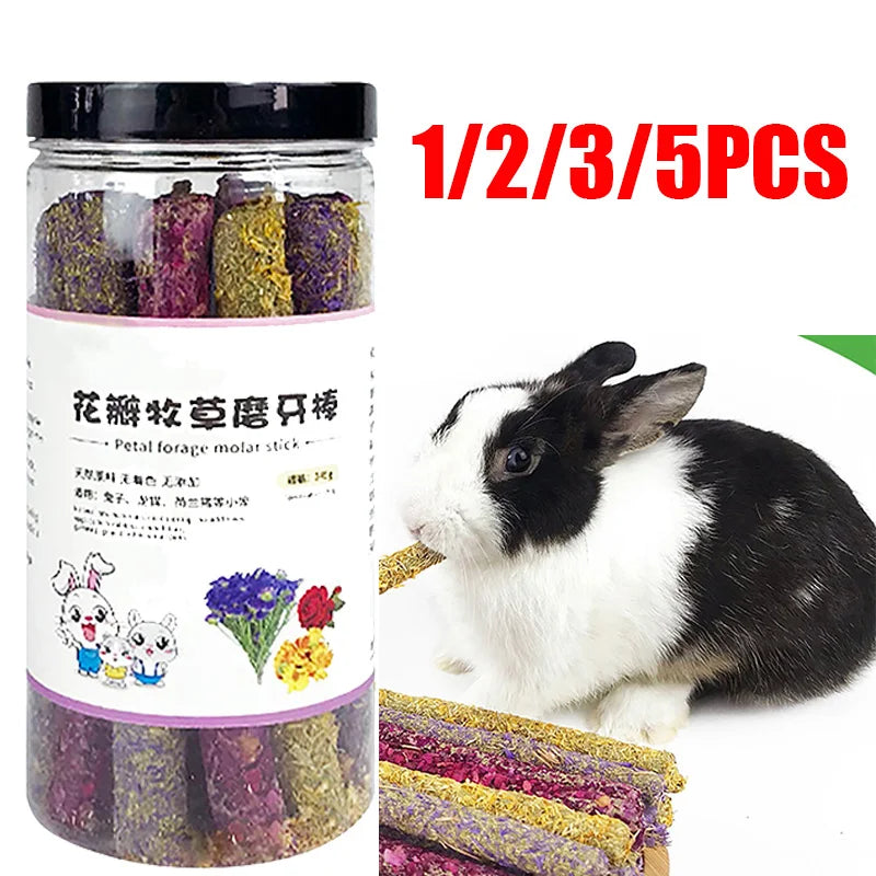 Natural Petal Grass Chew Sticks for Rabbits & Small Animals