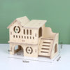 Natural Wooden Hamster Villa with Climbing Platform