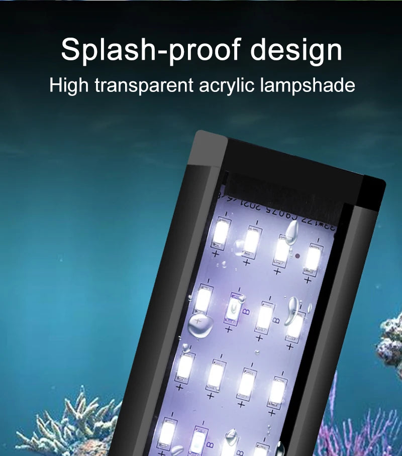 Lampe LED à clipser pour aquarium, fine, idéale pour la croissance des plantes