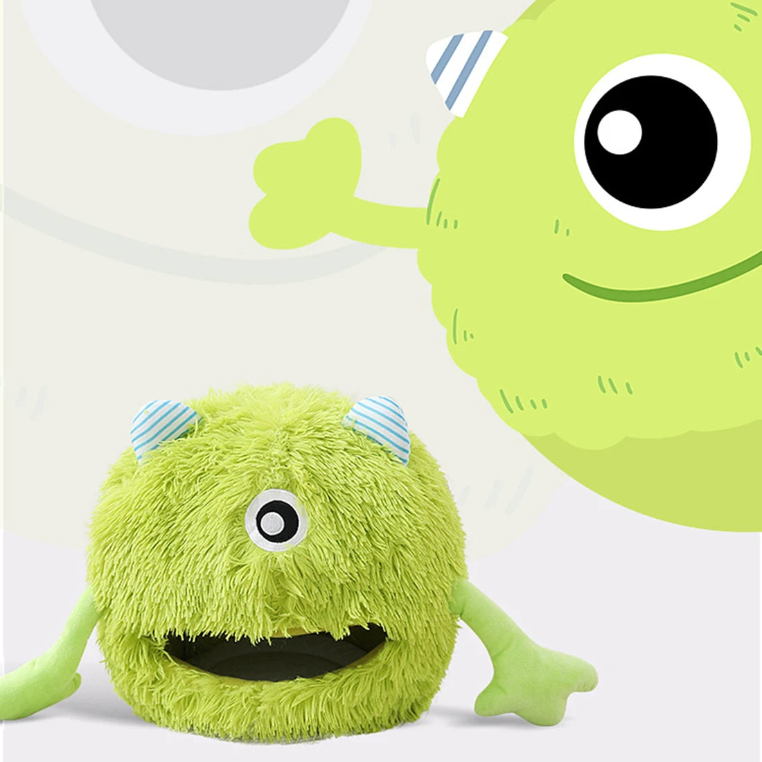 Monster Cartoon Plush Cat Bed Cave with Cushion