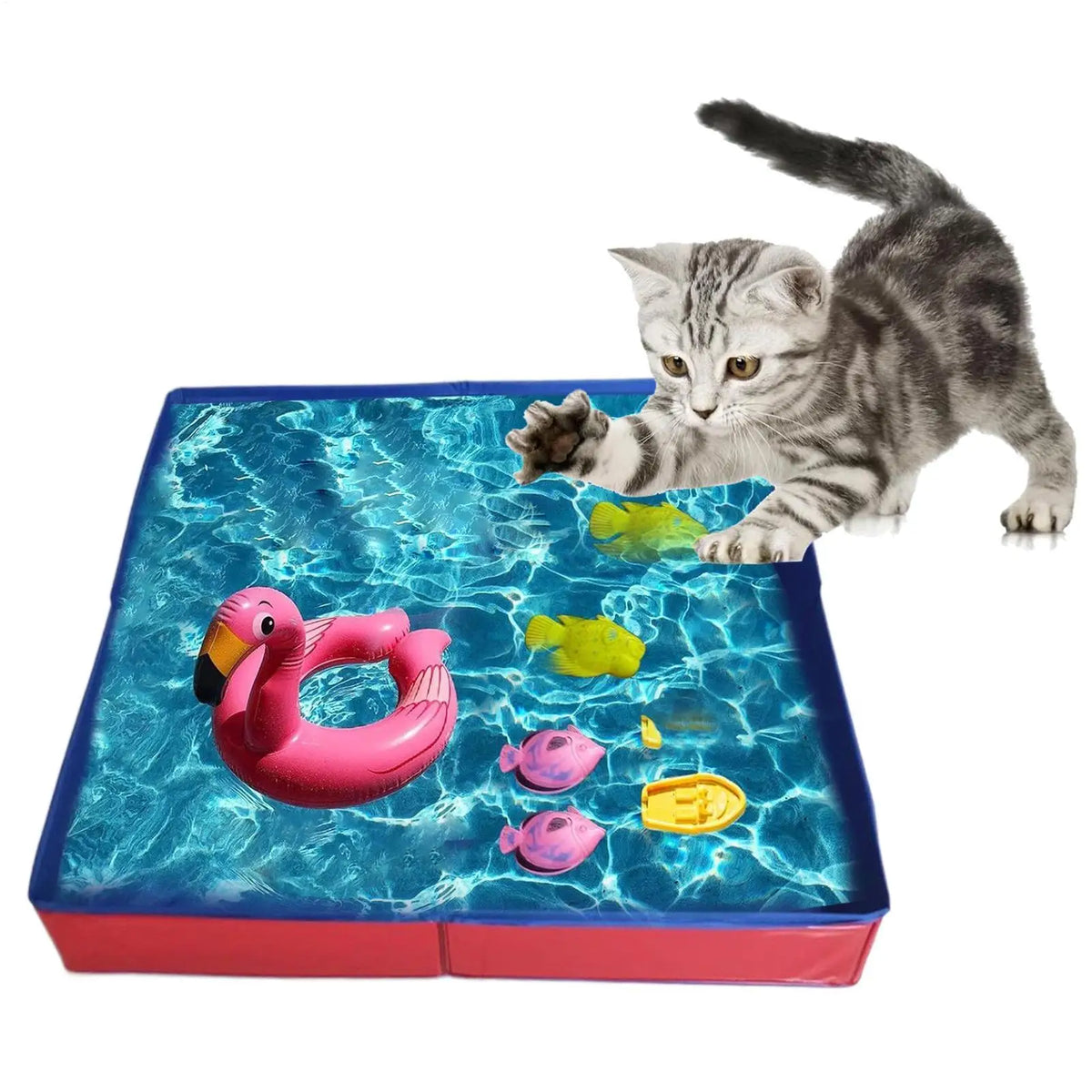 Foldable Dog Wading Pool for Small Pets with Non-Slip Base