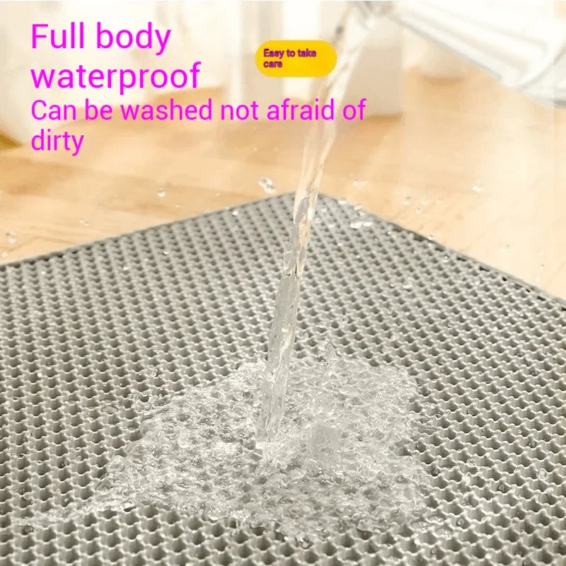 Large Double-Layer Cat Litter Mat – Waterproof, Non-Slip & Washable