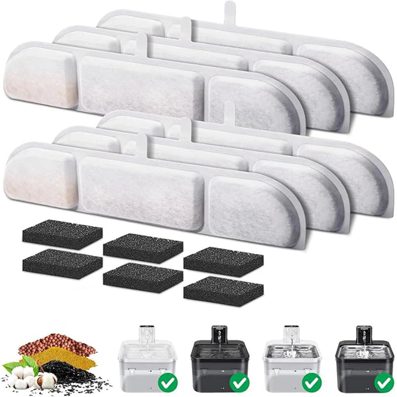 6/12 Pack Cat Water Fountain Filter Replacements
