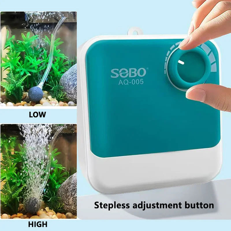 Adjustable Aquarium Air Pump with Powerful Oxygen Output