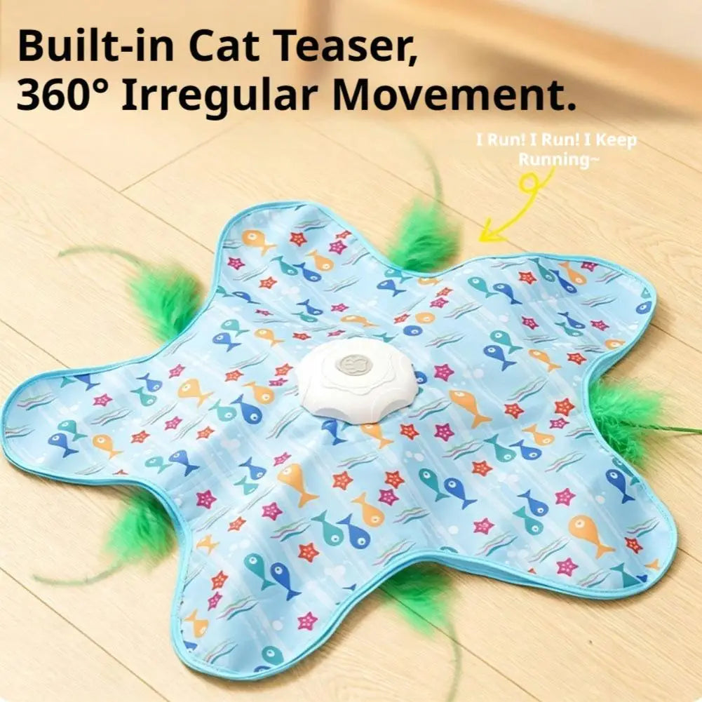 Interactive Hide-and-Seek Cat Toy with Feather Teaser