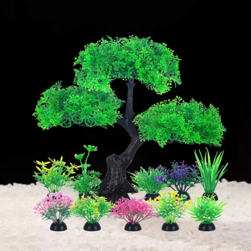 Lifelike Artificial Aquarium Plants – Set of 10