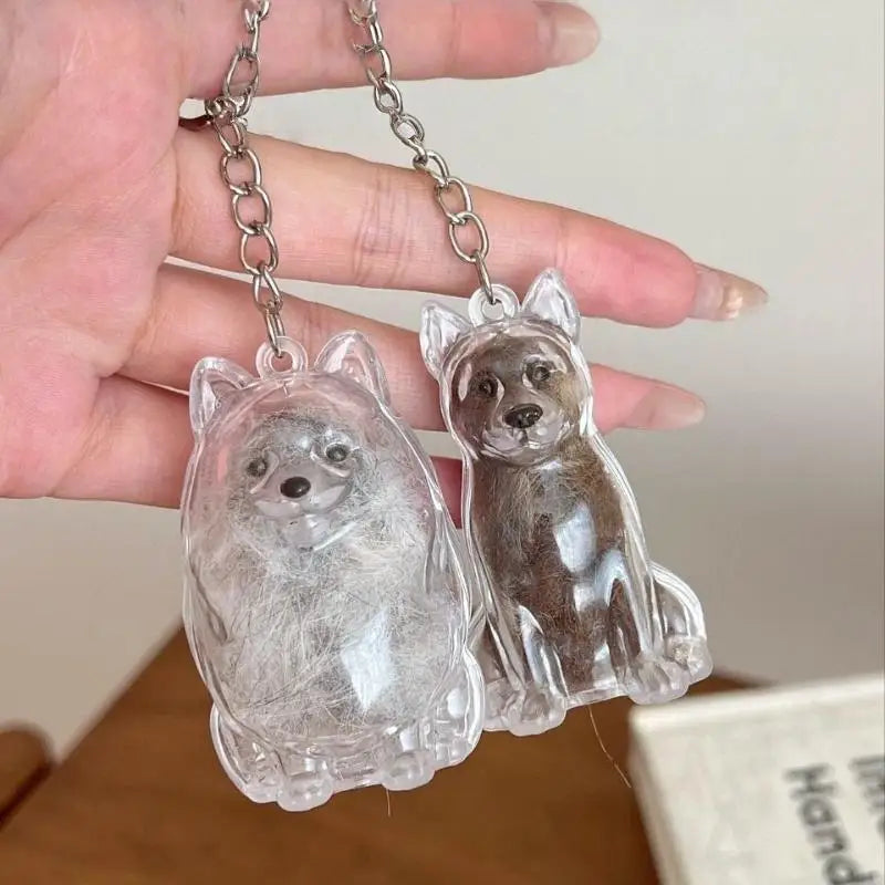 Pet Hair Keepsake Keychain with Transparent Capsule