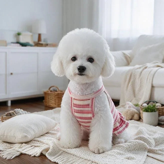 Sweet Strawberry Print Princess Dress for Small Dogs & Cats