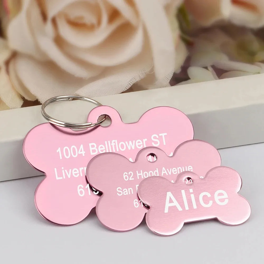 Personalized Bone-Shaped Pet ID Tag with Custom Engraving