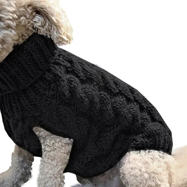Classic Knitted Turtleneck Sweater for Small Dogs and Cats