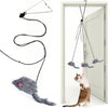 Interactive Door-Hanging Cat Toy with Mouse Teaser