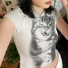 Top Crop con Estampado Animal