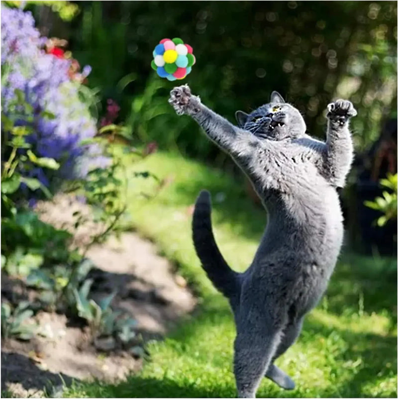 Balles de jouet pour chat en peluche avec grelots