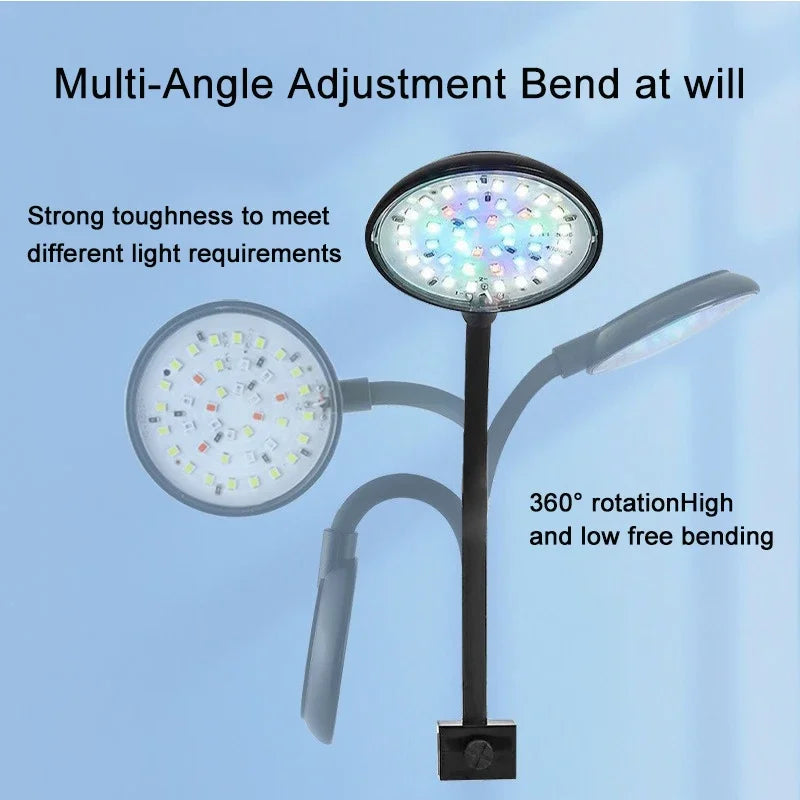 A multi-angle adjustment bend light fixture with a round LED head and flexible arm.