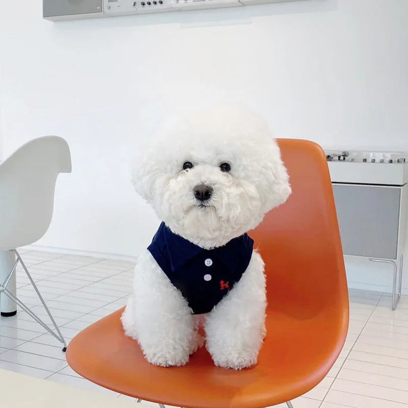 Summer Dog Polo Shirt With Stripe Cooling Vest