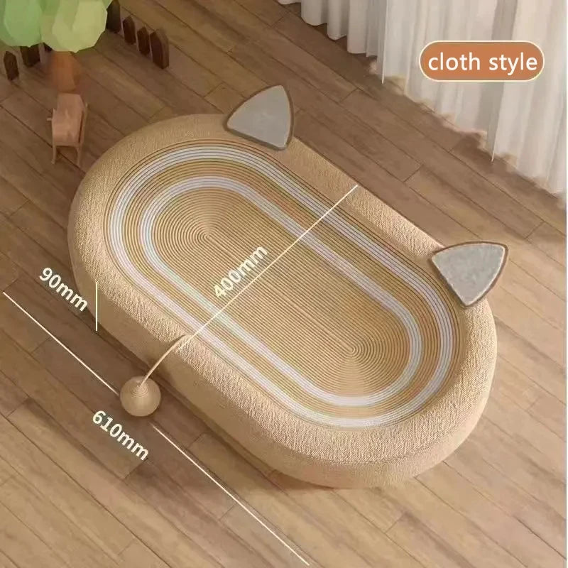 Oval Sisal Cat Scratcher Pad with Comfortable Resting Surface