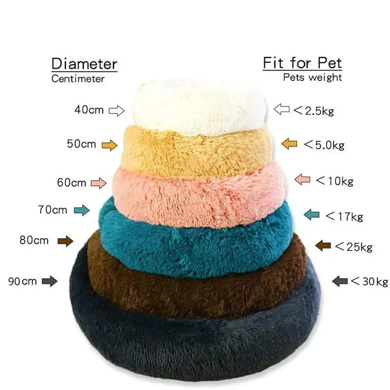 Cozy Plush Round Pet Bed for Dogs and Cats