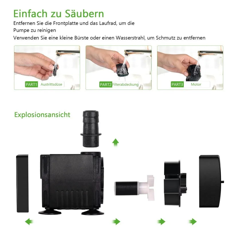 Submersible Water Pump for Water Gardens, Hydroponics, and Fountains