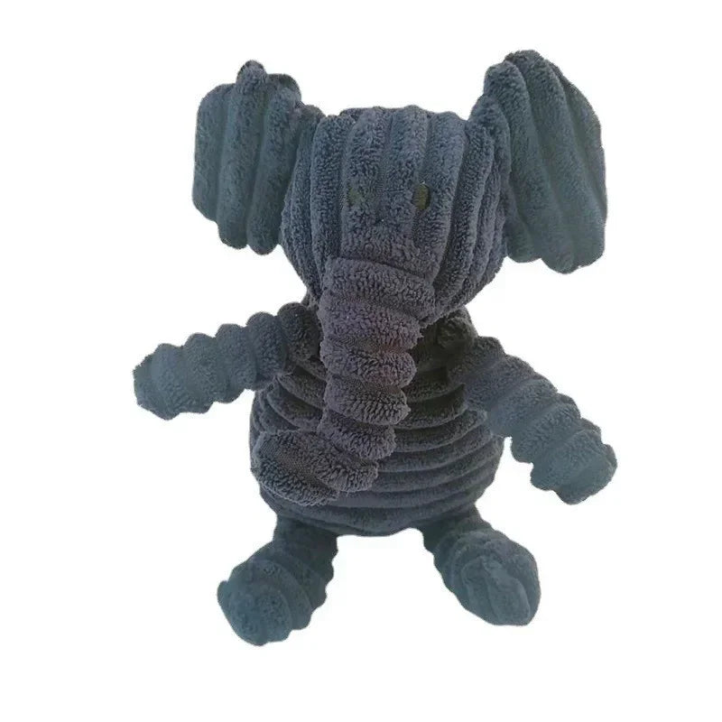 Corduroy Squeaky Plush Dog Toy - Bite-Resistant Animal Shapes