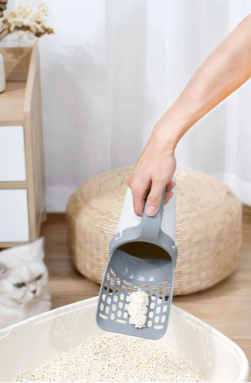Cat Litter Scoop with Integrated Trash Bin