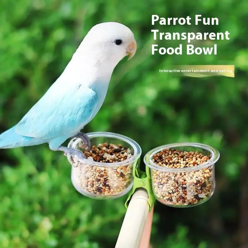 Clip-On Bird Feeder Cup for Parrot Food and Water