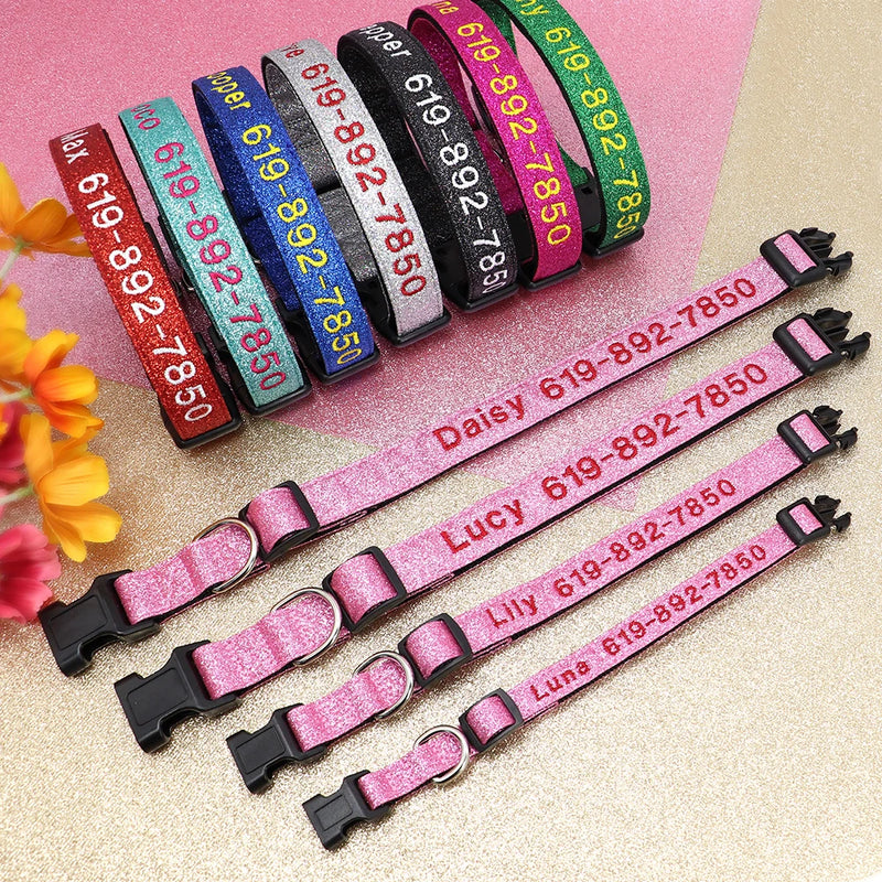 Personalisierte bestickte Nylon-Hundehalsband