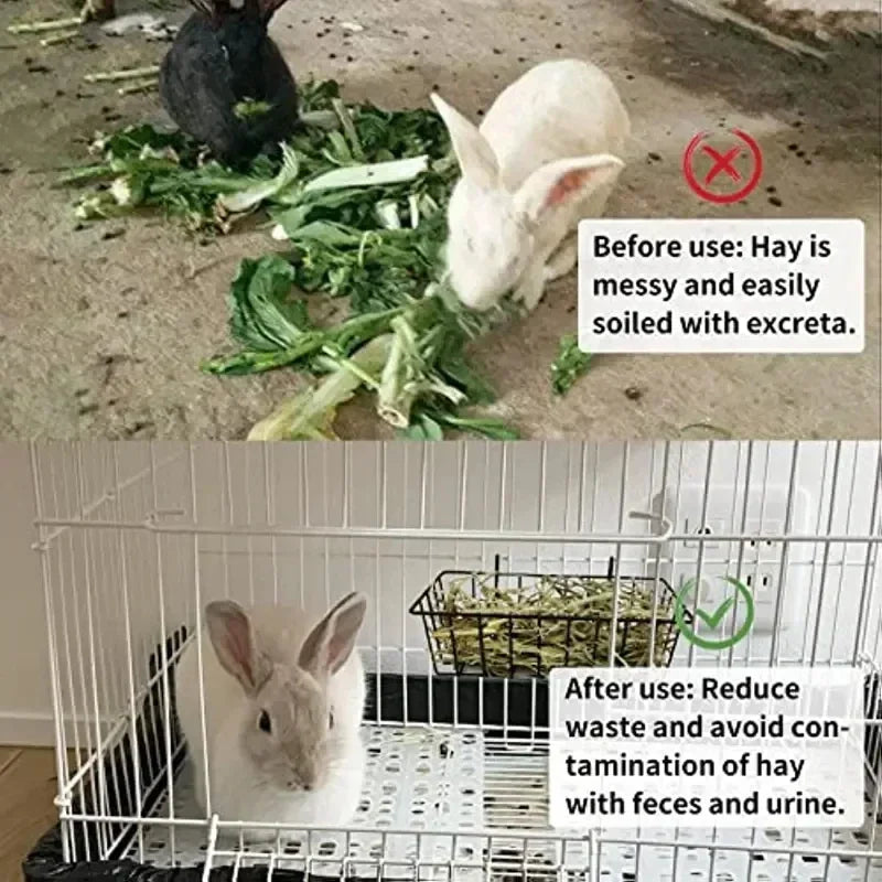 Heavy Duty Metal Hay Feeder for Rabbits and Small Pets