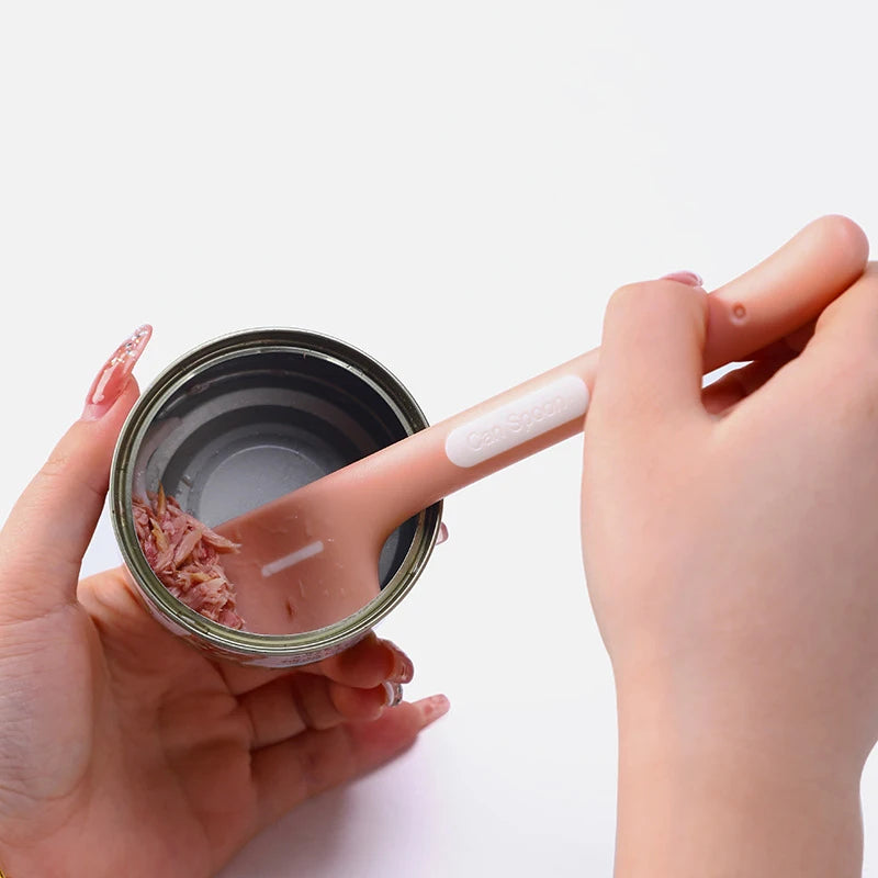 Pet Food Spoon with Lid – Cute Long-Handle Can Scoop for Cats and Dogs