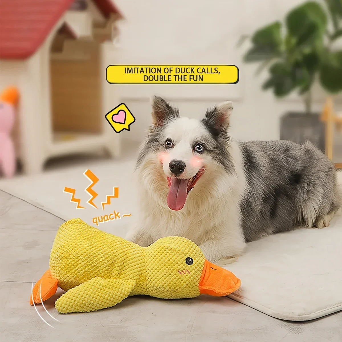 Large Duck Plush Squeaky Toy for Dogs