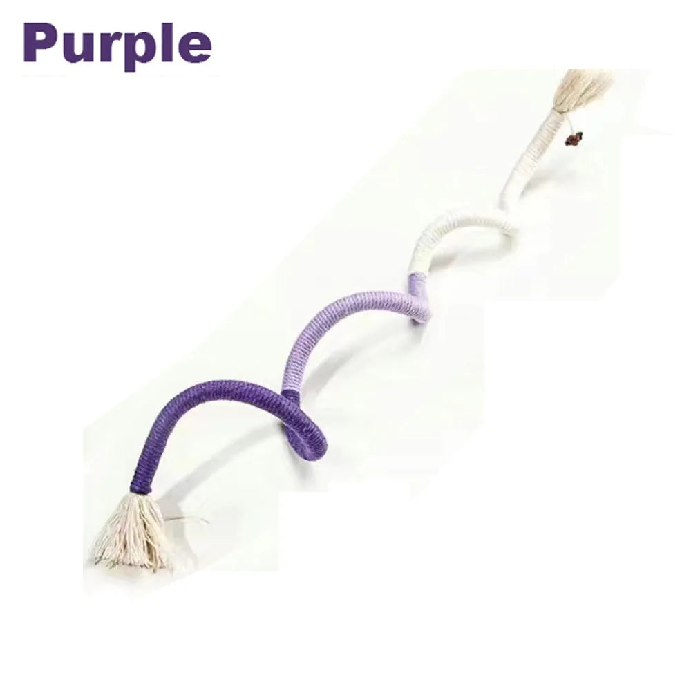 Interactive Cotton Rope Cat Teaser Toy, Bite-Resistant Play Wand