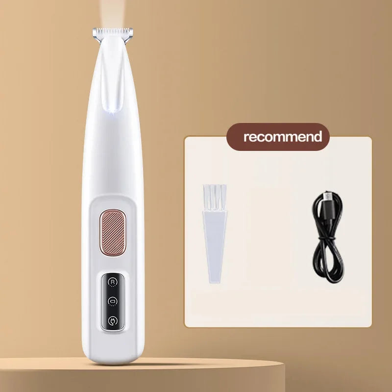 Cordless Waterproof Dog Paw Trimmer with LED Light