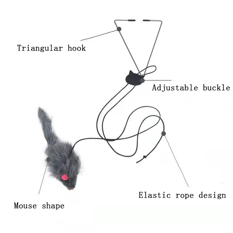 Ratón de Peluche para Gatos con Gancho para Puerta