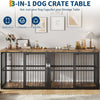 Extra Large Wooden Double Dog Crate with Divider and 3 Doors