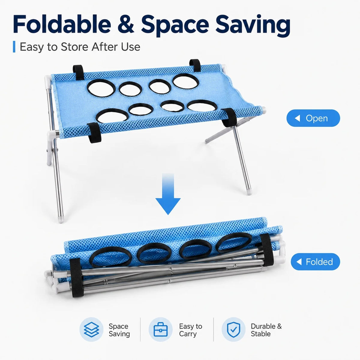 Foldable Pet Grooming Hammock Stand for Cats and Small Dogs