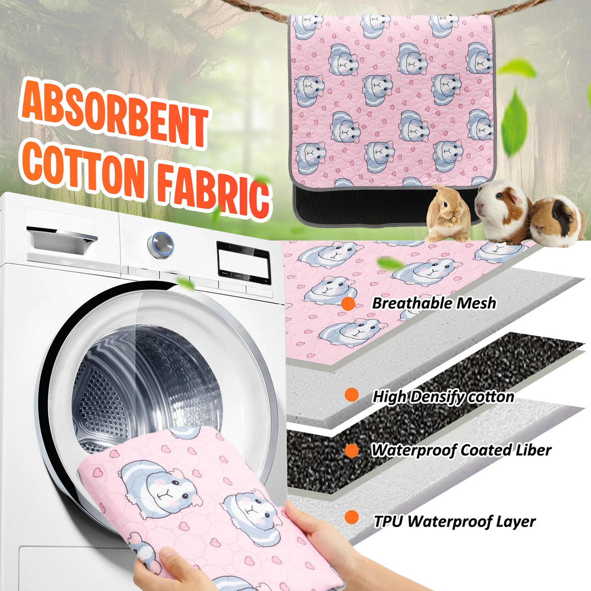Reusable Waterproof Guinea Pig Cage Liner