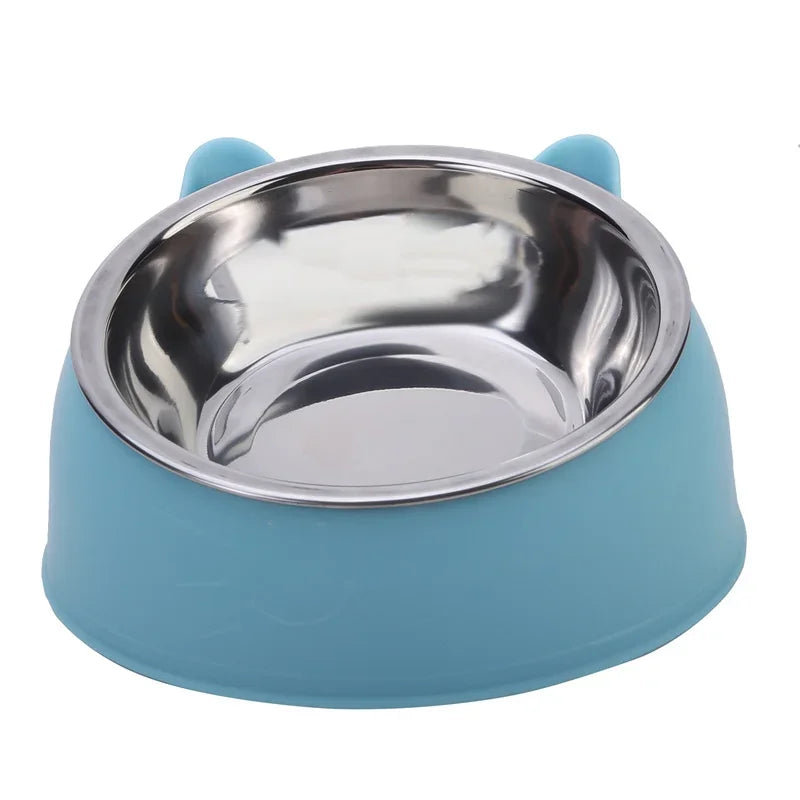 Ergonomic Stainless Steel Pet Food Bowl with Tilted Design