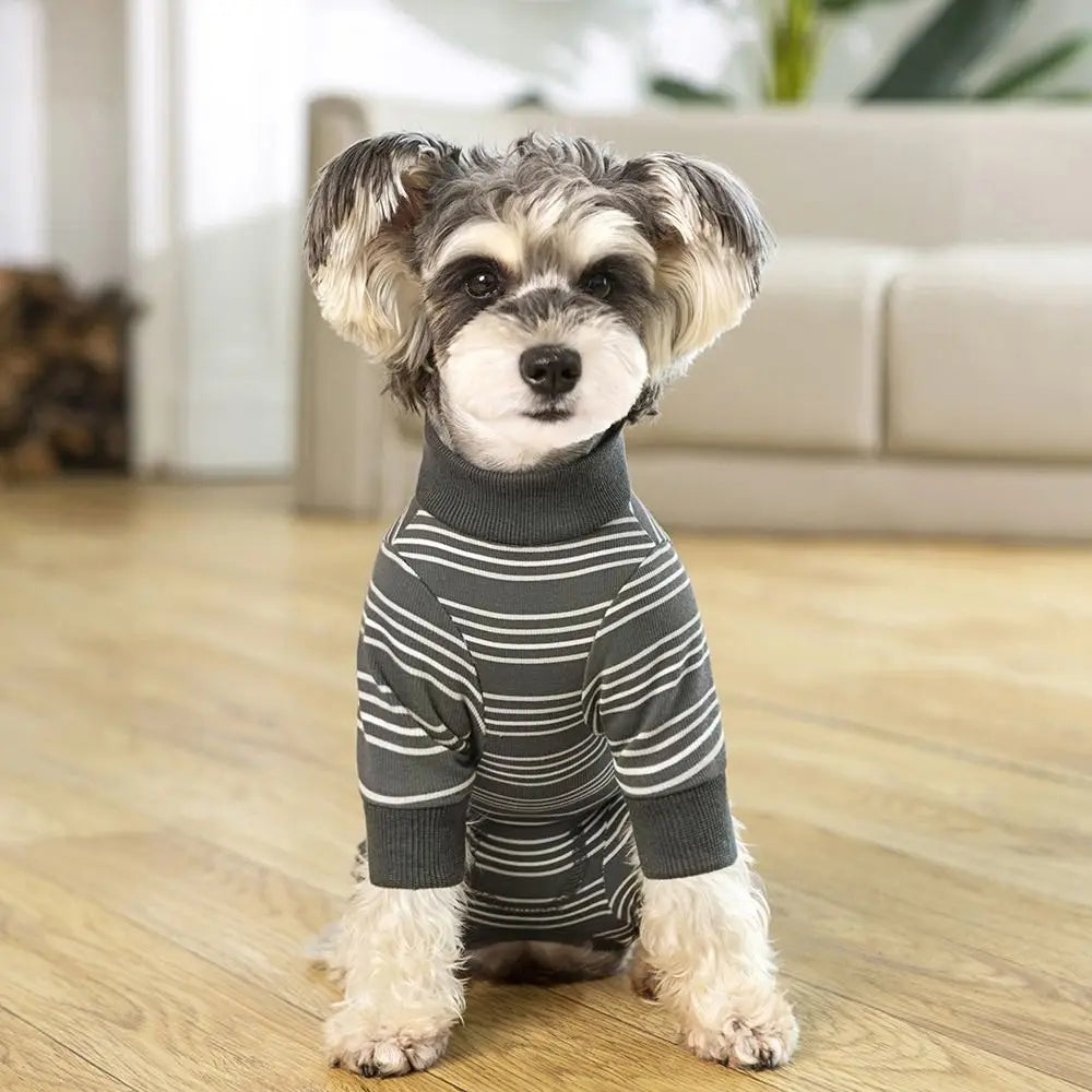 Striped Four-Leg Dog Pajama Jumpsuit