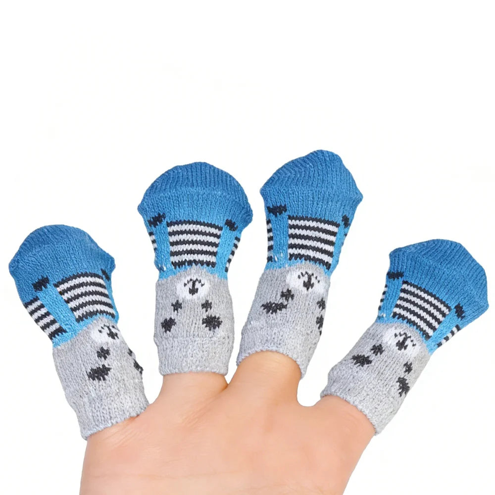 Non-Slip Cotton Pet Socks for Dogs & Cats (4-Pack)