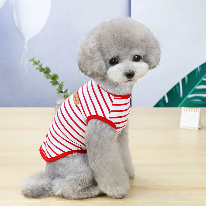 Striped Sleeveless Pet Vest for Small Dogs and Cats