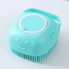 Silicone Pet Bath Massage Brush with Foam Dispenser