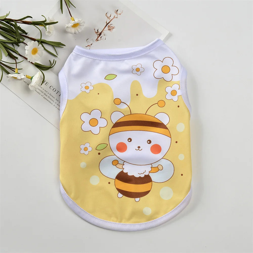 Cute Print Dog Vest Shirt for Small Breeds – Spring & Summer Pet Apparel