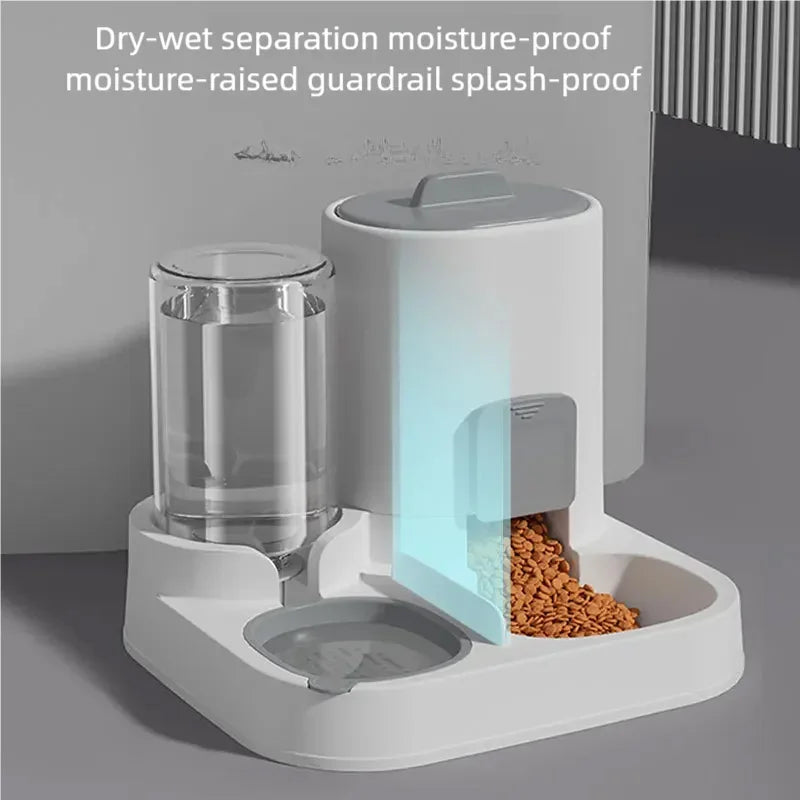 Two-in-One Automatic Pet Feeder and Water Dispenser with Large Capacity