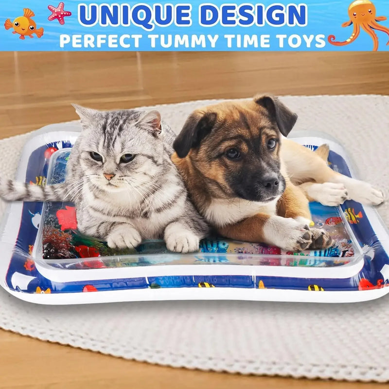 Water Sensory Play Mat for Cats and Dogs - Inflatable Ocean Toy