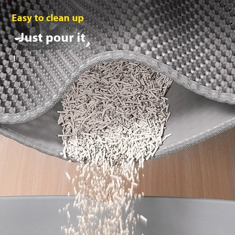 Heavy Duty Waterproof Cat Litter Mat with Non-Slip Base