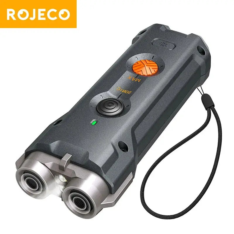 ROJECO Ultrasonic Dog Repeller with LED Flashlight - Rechargeable