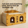 2-in-1 Cat Scratcher House with Hideout and Lounge Bed