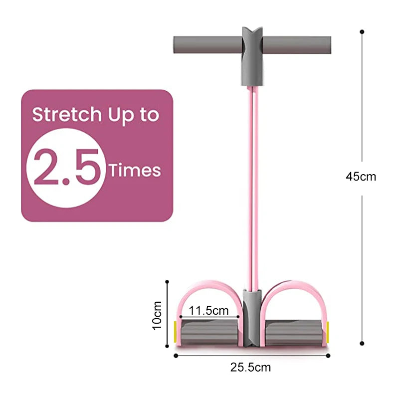 4-Tube Resistance Bands with Handles and Foot Pedals for Full-Body Strength Training